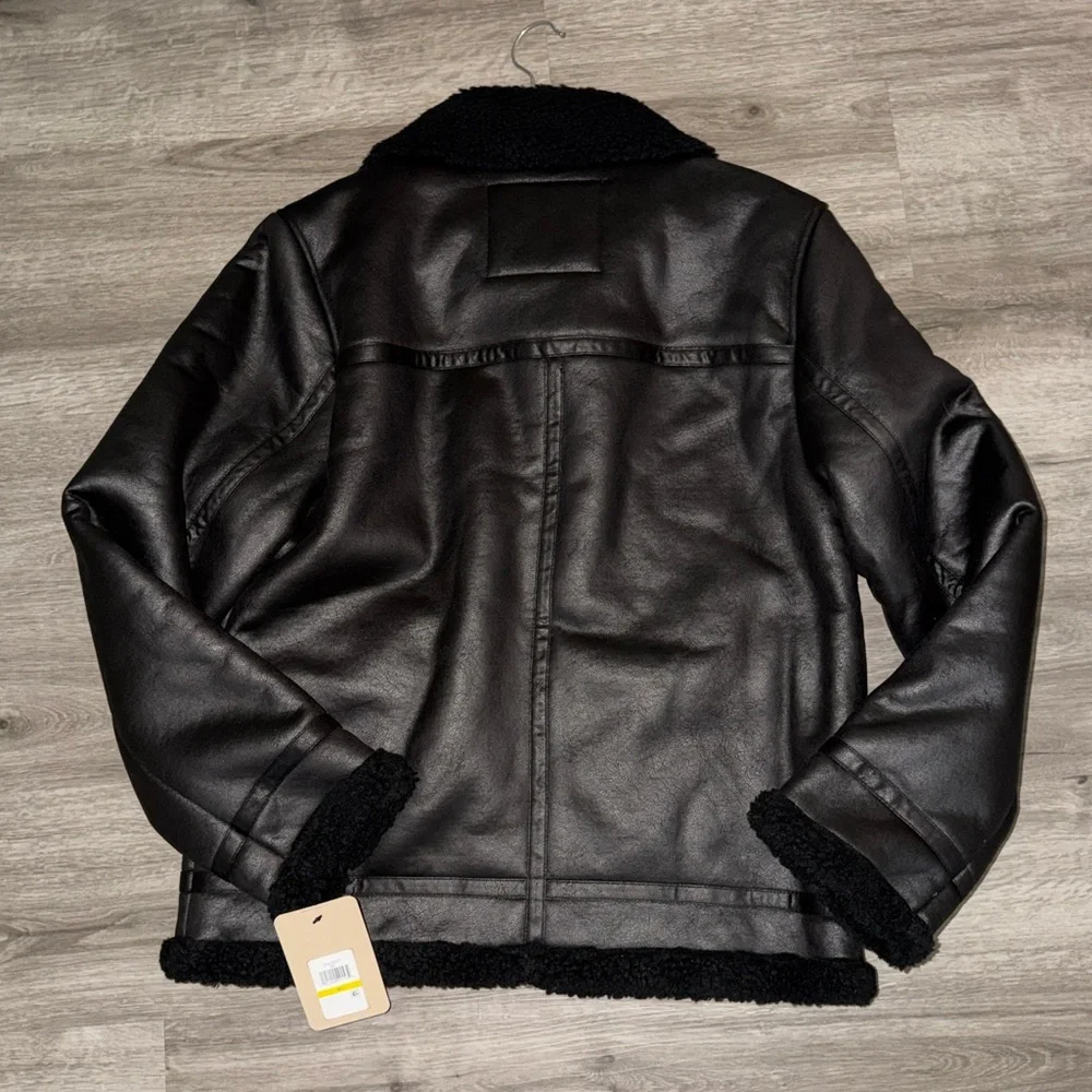 Levi's Black faux Shearling aviator rancher jacket size M